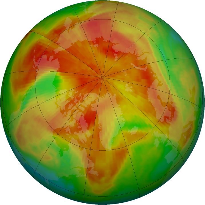 Arctic ozone map for 12 April 2001